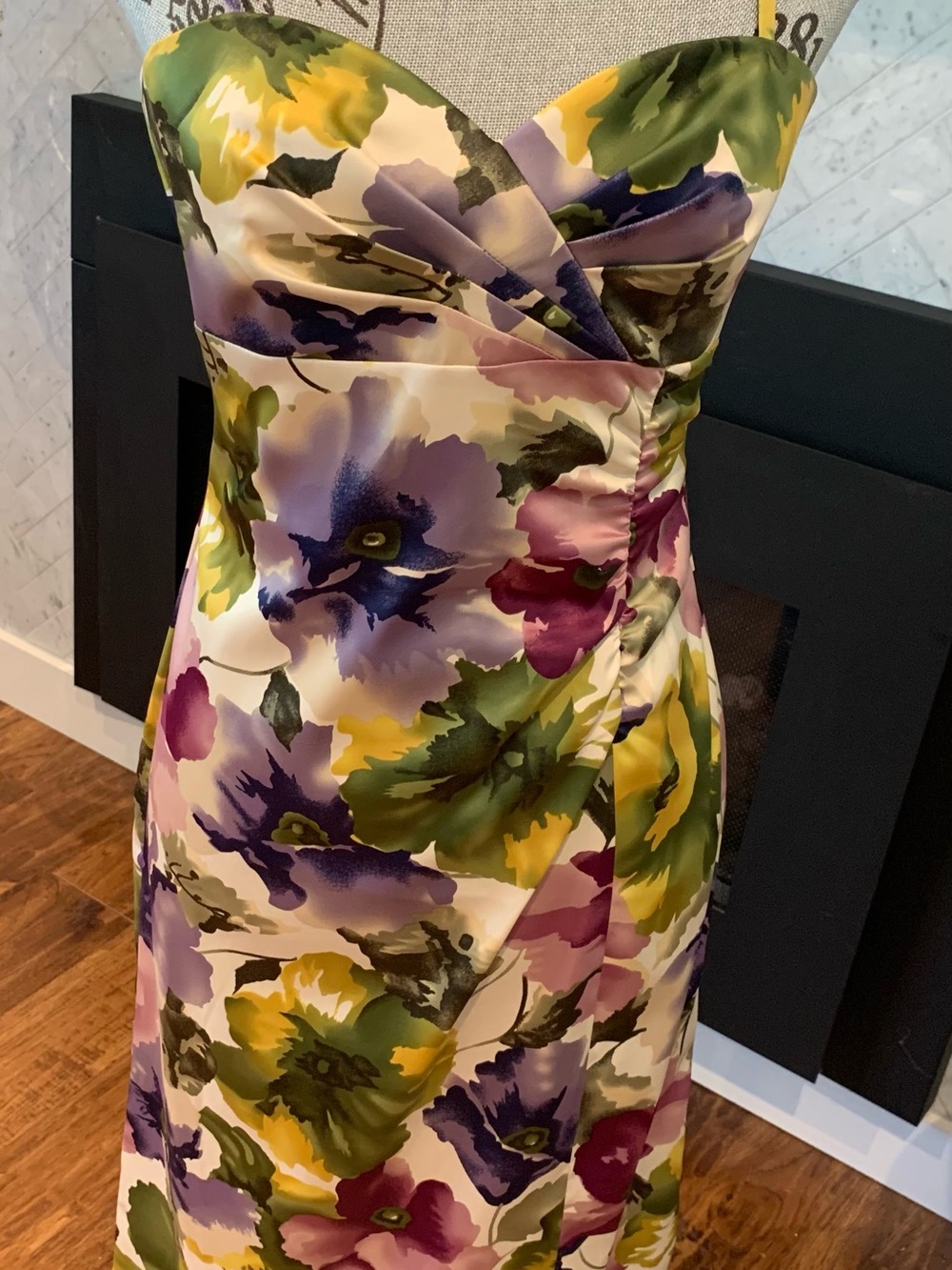 Donna Ricco Floral Tie-Back Midi Dress in Multicolor